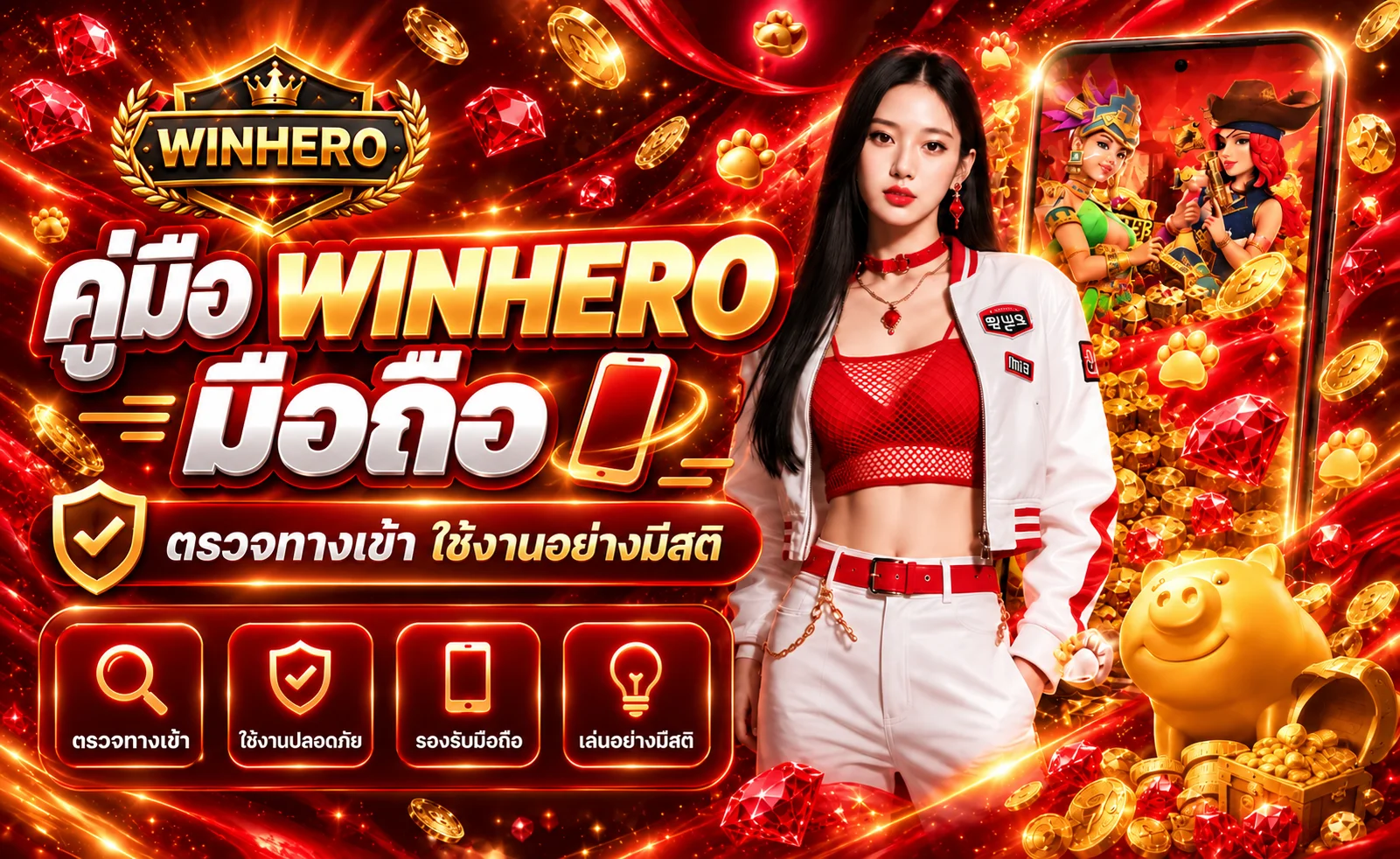 WINHERO มือถือ | ตรวจทางเข้าและใช้งานอย่างมีสติ
